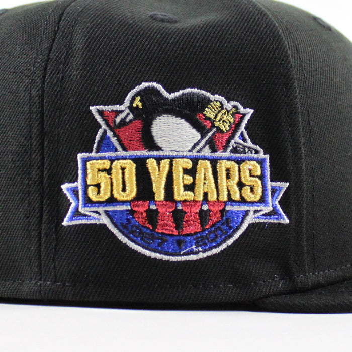 Pittsburgh Penguins 50 Years New Era 59Fifty Fitted Hat (Black Gray Under brim)