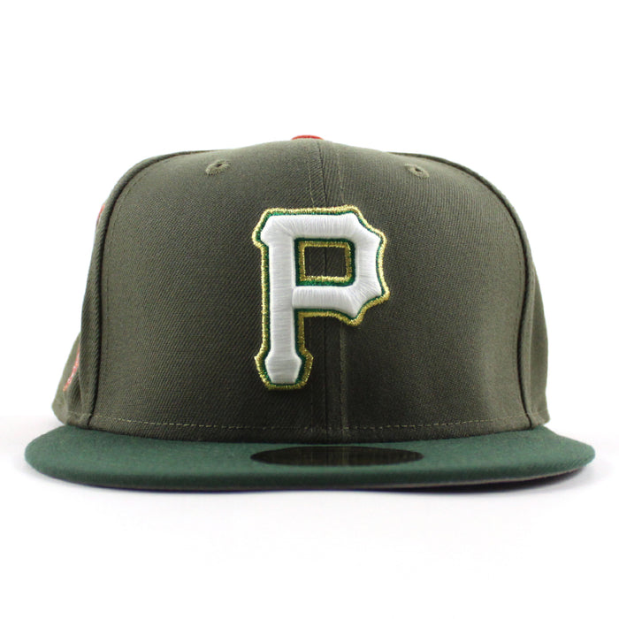 Pittsburgh Pirates 1959 All Star Game 59Fifty New Era Fitted Hats (Olive Mountain Green Gray Under Brim)