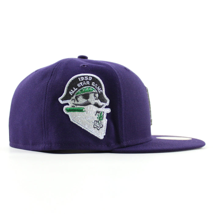 Pittsburgh Pirates 1959 All Star Game 59Fifty New Era Fitted Hats (Purple Gray Under Brim)