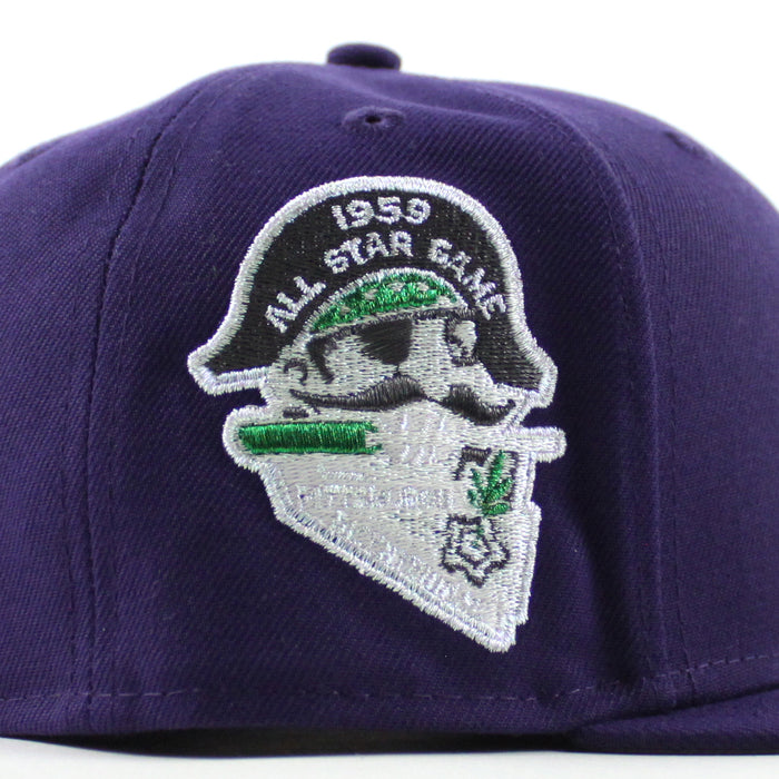 Pittsburgh Pirates 1959 All Star Game 59Fifty New Era Fitted Hats (Purple Gray Under Brim)