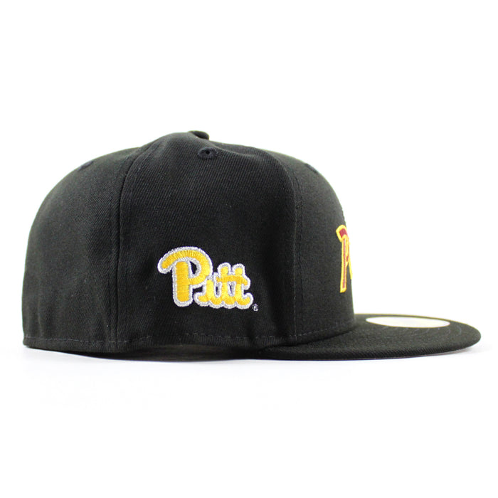 Pittsburgh Pirates x Pitt Panthers 59Fifty New Era Fitted Hats (Black Gray Under Brim)