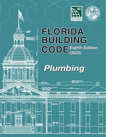 2023 Florida Building Code Plumbing Eighth Edition cover with blueprint style state capitol dome illustration