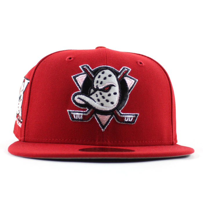 🚨PRE-ORDER🚨 Anaheim Ducks A Mighty Decade New Era 59Fifty Fitted Hat (Scarlet Red Gray Under brim)