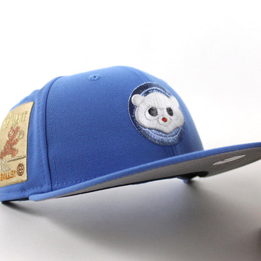 🚨PRE-ORDER🚨 Chicago Cubs be Alert For Foul Balls New Era 59Fifty Fitted Hat (Air Force Blue Gray Under Brim)