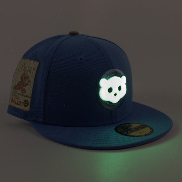 🚨PRE-ORDER🚨 Chicago Cubs be Alert For Foul Balls New Era 59Fifty Fitted Hat (Air Force Blue Gray Under Brim)