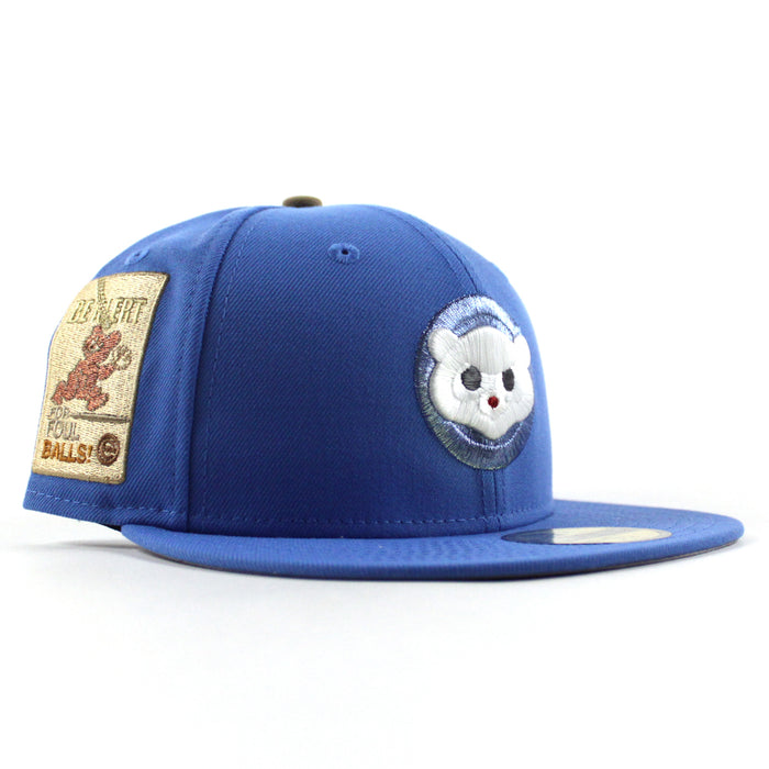 🚨PRE-ORDER🚨 Chicago Cubs be Alert For Foul Balls New Era 59Fifty Fitted Hat (Air Force Blue Gray Under Brim)