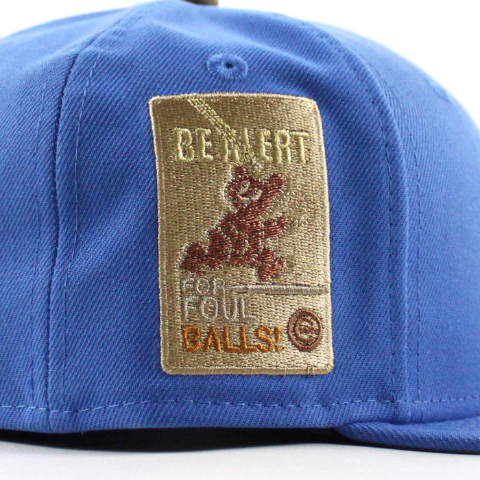 🚨PRE-ORDER🚨 Chicago Cubs be Alert For Foul Balls New Era 59Fifty Fitted Hat (Air Force Blue Gray Under Brim)
