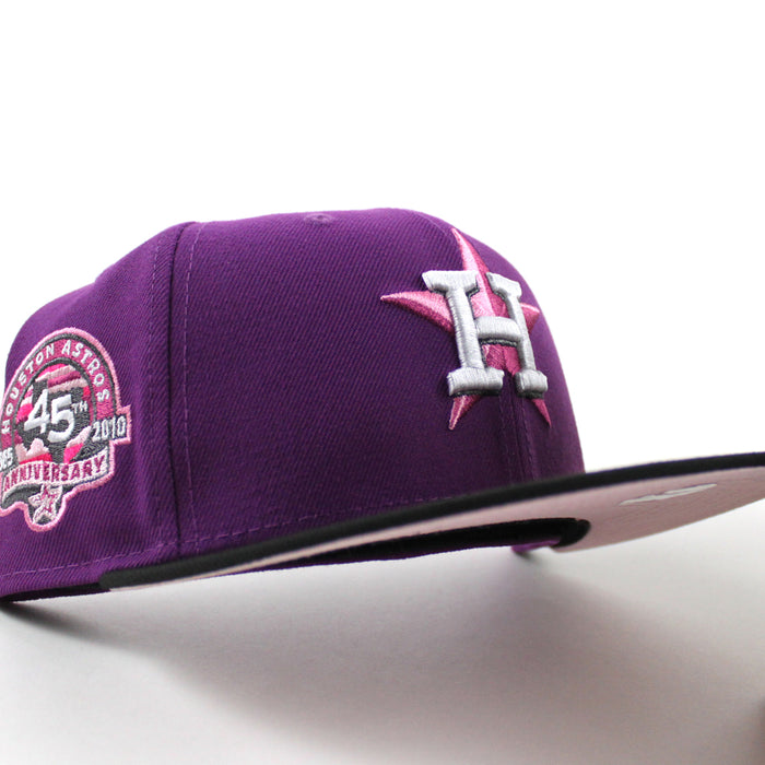 🚨PRE-ORDER🚨 Houston Astros 45th Anniversary New Era 59Fifty Fitted Hat (Purple Black Pink Under Brim)