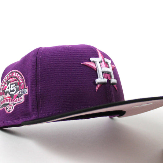 🚨PRE-ORDER🚨 Houston Astros 45th Anniversary New Era 59Fifty Fitted Hat (Purple Black Pink Under Brim)