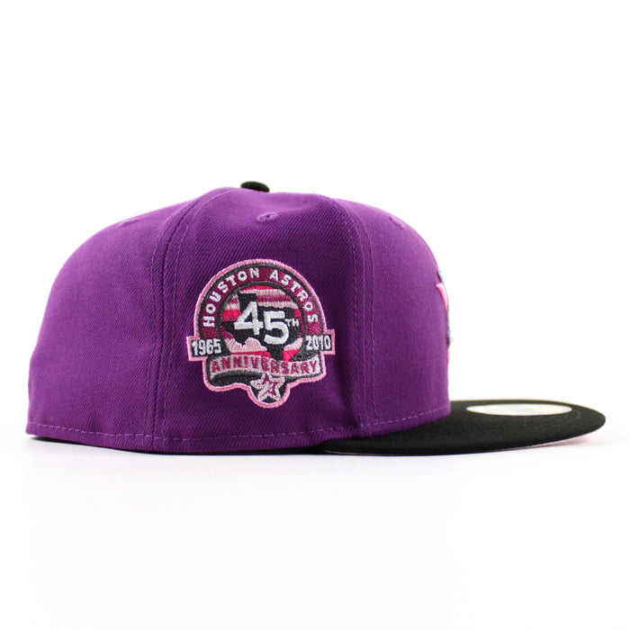 🚨PRE-ORDER🚨 Houston Astros 45th Anniversary New Era 59Fifty Fitted Hat (Purple Black Pink Under Brim)