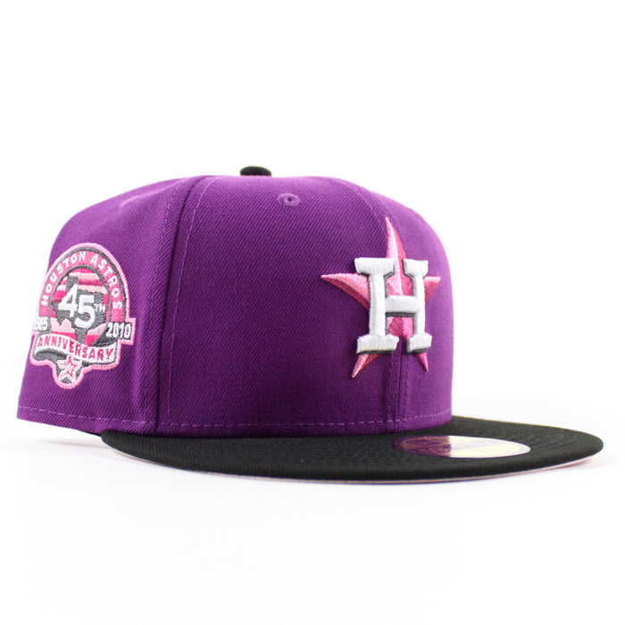 🚨PRE-ORDER🚨 Houston Astros 45th Anniversary New Era 59Fifty Fitted Hat (Purple Black Pink Under Brim)