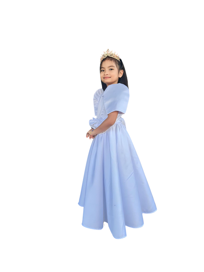 Elegant Filipiniana Flower Girl Satin Duchess