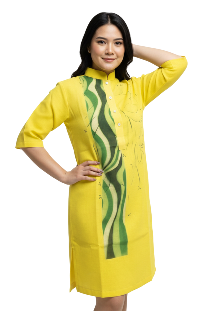 Modern Filipiniana Midi Dress