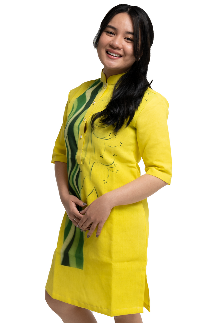 Elegant Yellow Jusi Barong Dress