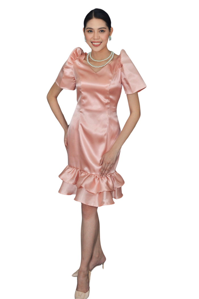 Elegant Premium Filipiniana Dress Pink Duchess