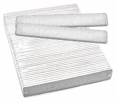 Professional Nail Files Grit 100/180, Jumbo Zebra Rectangle (50pcs in a Pack) - Made in USA