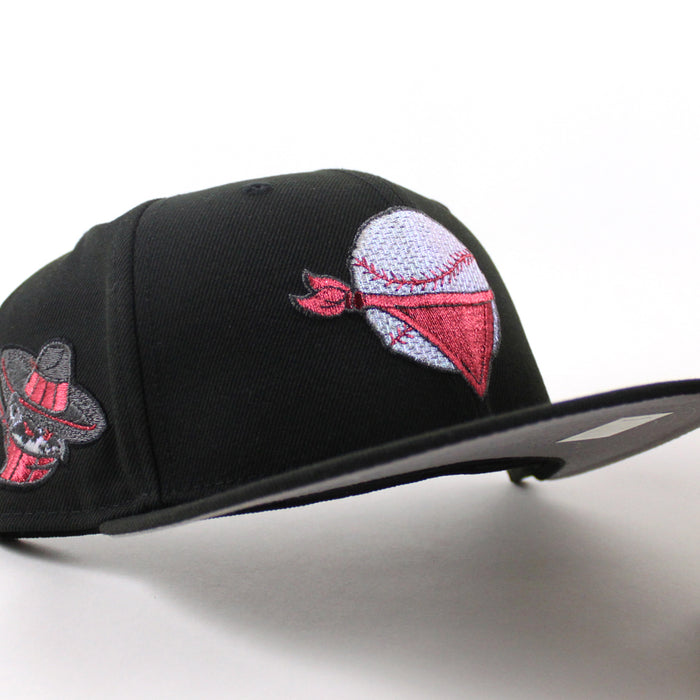 Quad Cities River Bandits Bandits Patch New Era 59Fifty Fitted Hat (Black Gray Under Brim)