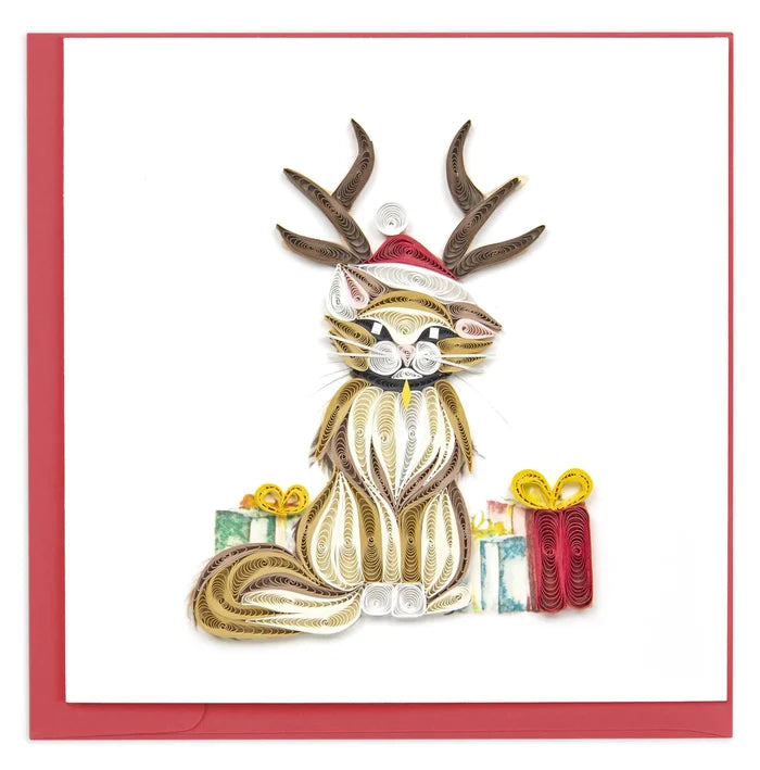 QUILLING CARD - Christmas Holiday Cat