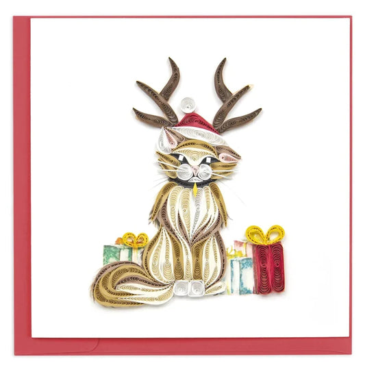 QUILLING CARD - Christmas Holiday Cat
