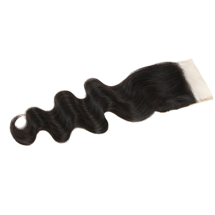 natural black lace closure virgin human hair
