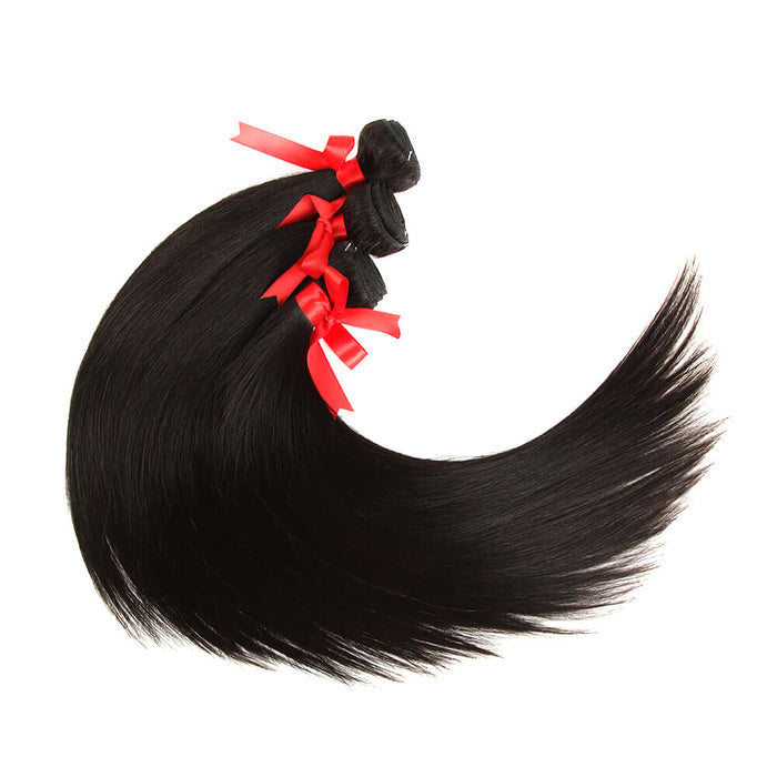natural black brazilian silky straight human hair bundles