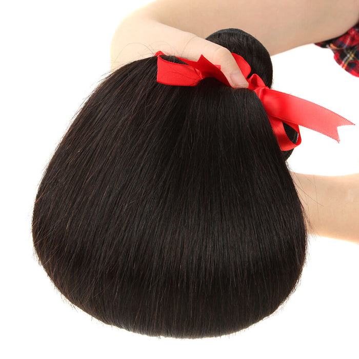 machine weft natural black brazilian silky straight human hair bundles