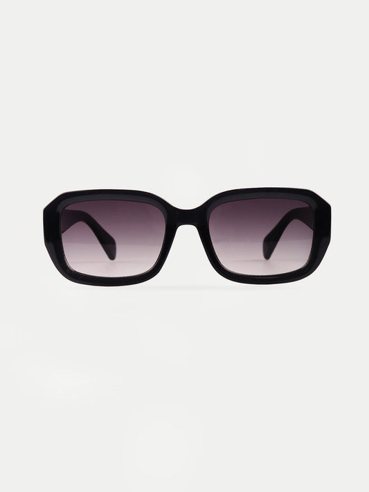 Rachel Rectangle Sunglasses | Black-Image 1