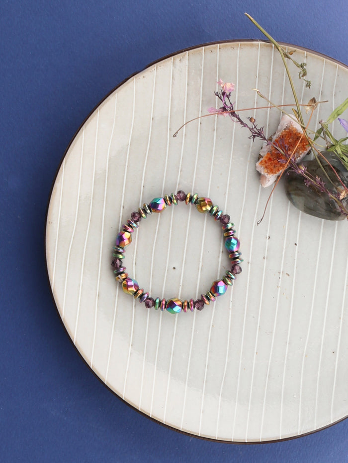 Rainbow Hematine Magnetic Bracelet | One Colour-Image 1