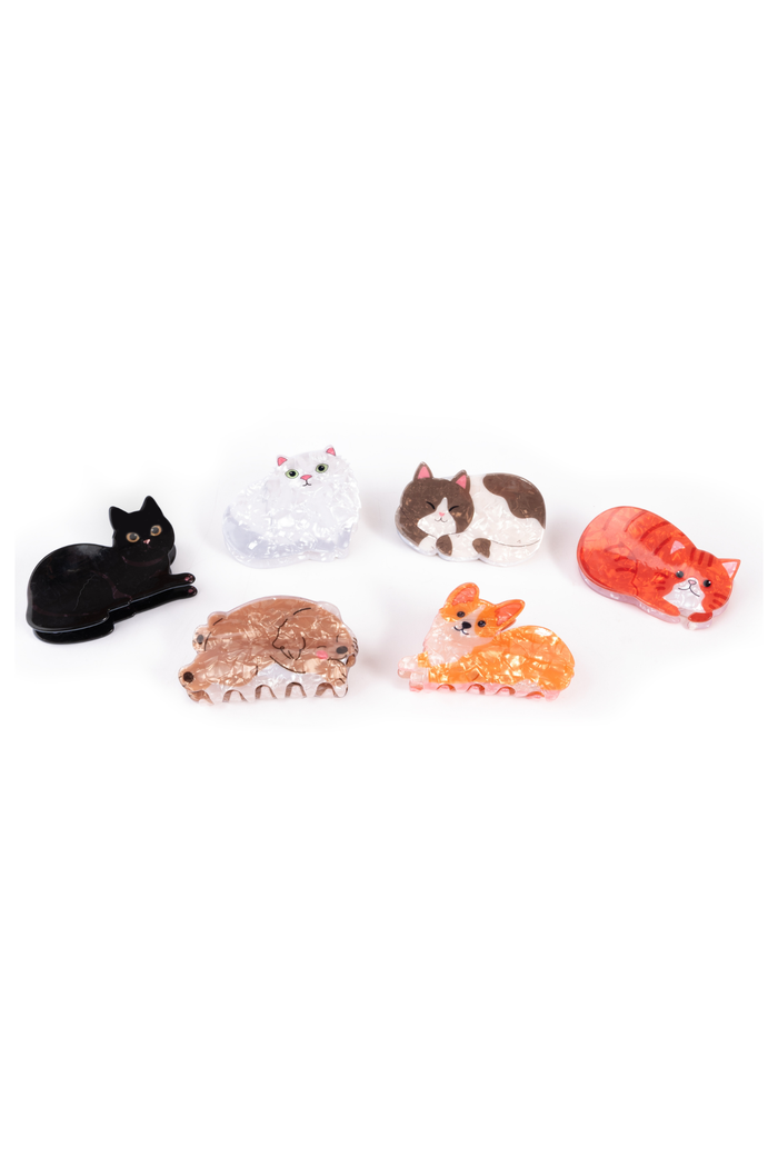 Raining Cats and Dogs Claw Clips, 6pcs-Great Pretenders USA-Great Pretenders USA