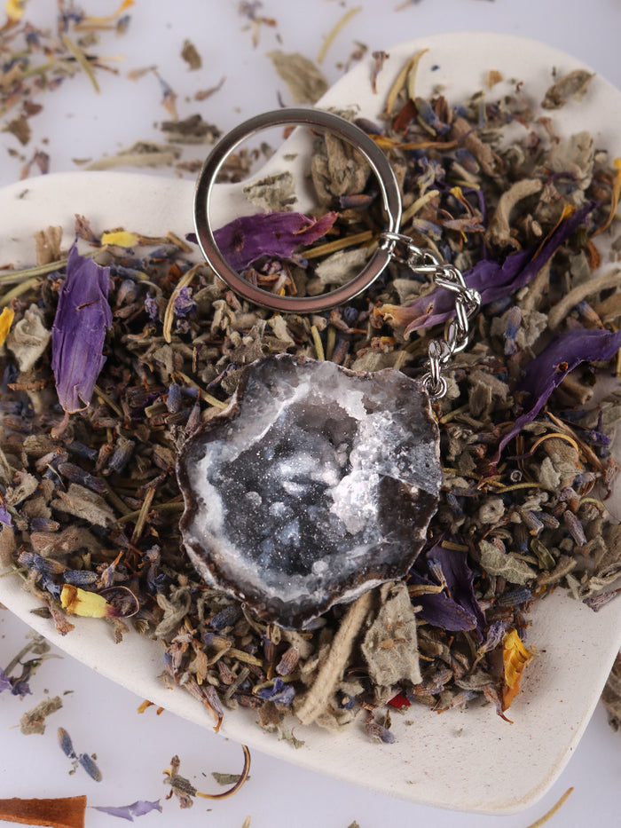 Raw Crystal Keyring | Geode-Image 1
