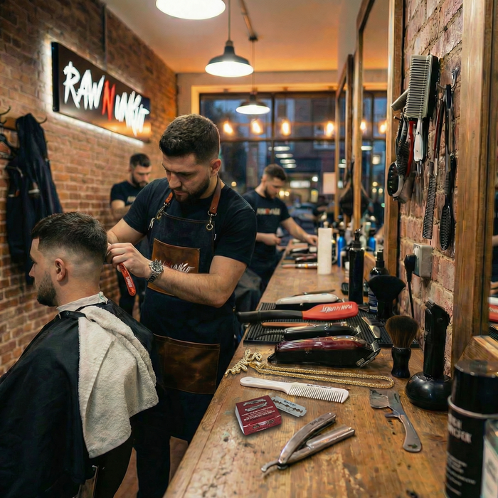 RAW N UNKUT BARBER PENDANT + CHAIN