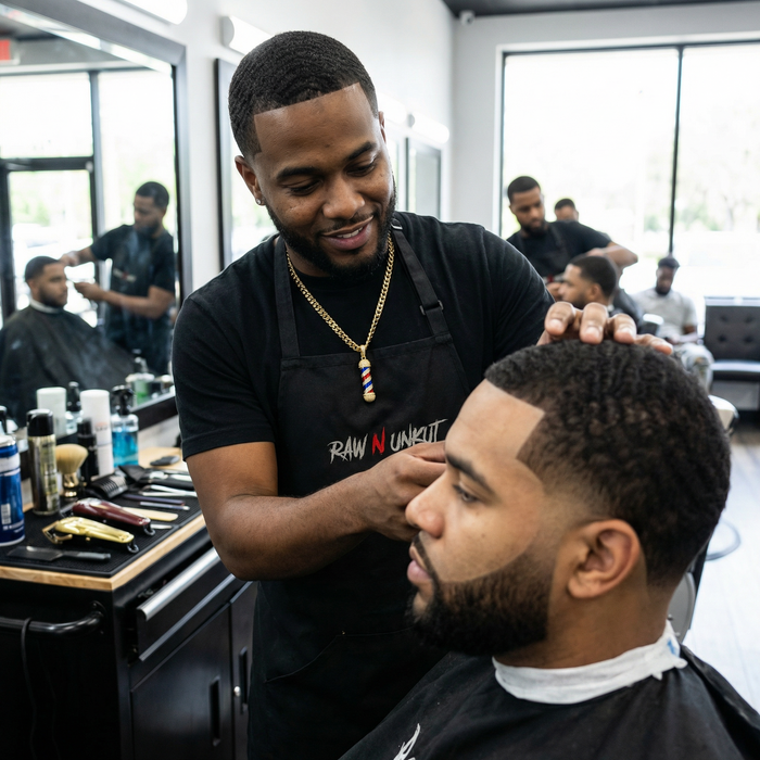 RAW N UNKUT ICED OUT BARBERPOLE