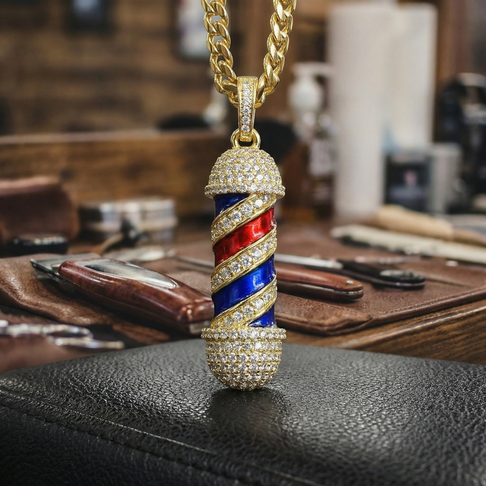 RAW N UNKUT ICED OUT BARBERPOLE