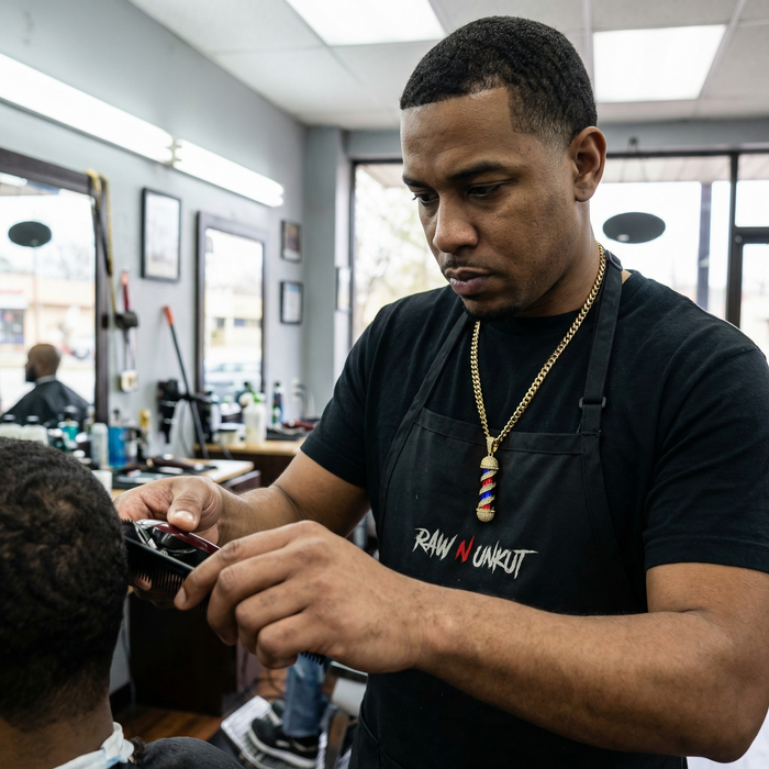 RAW N UNKUT ICED OUT BARBERPOLE