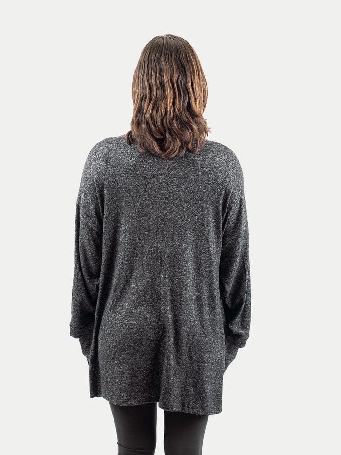 Rayon Kimono Cardigan | Black-Image 3