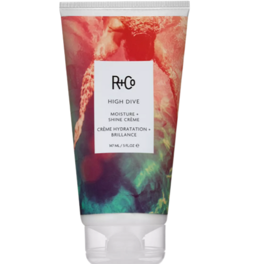R+Co HIGH DIVE, moisture shine cream, frizz control hair cream, hydrating styling cream, anti-frizz hair product, smoothing leave-in conditioner, shine-boosting hair cream, softening hair moisturizer, R+Co styling product, hair cream for dry hair