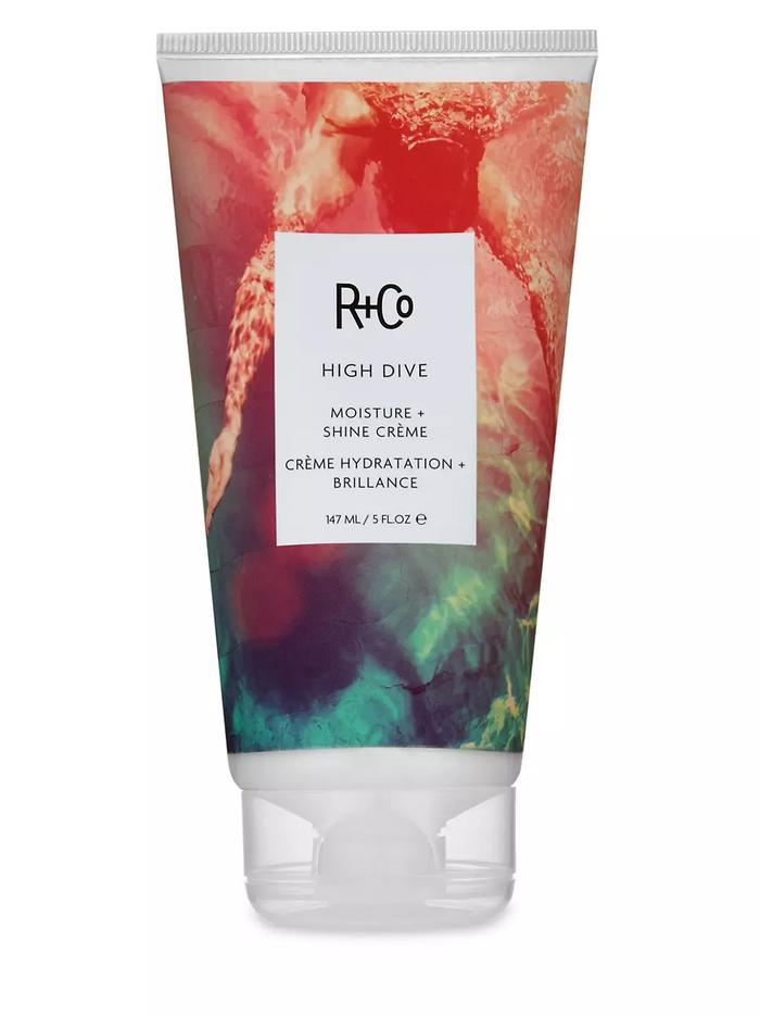 R+Co HIGH DIVE, moisture shine cream, frizz control hair cream, hydrating styling cream, anti-frizz hair product, smoothing leave-in conditioner, shine-boosting hair cream, softening hair moisturizer, R+Co styling product, hair cream for dry hair