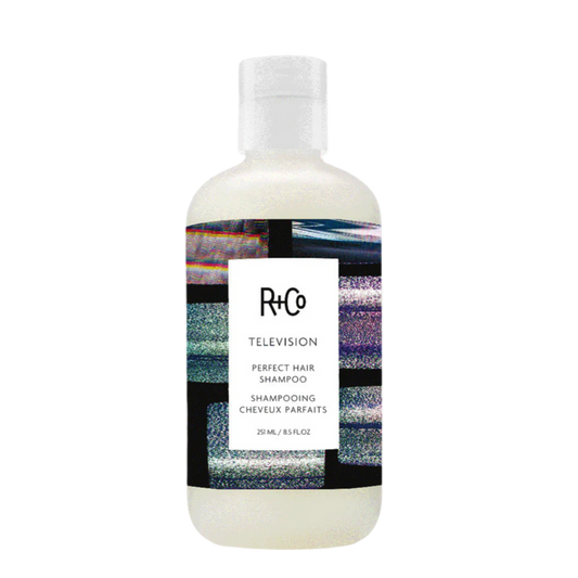 R+Co TELEVISION shampoo, perfect hair shampoo, shampoo for volume and shine, strengthening shampoo, smoothing shampoo, camera-ready hair, all-in-one shampoo, softening hair wash, salon-quality shampoo, shampoo for all hair types