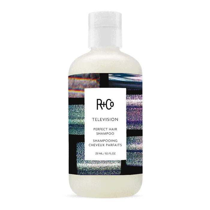 R+Co TELEVISION shampoo, perfect hair shampoo, shampoo for volume and shine, strengthening shampoo, smoothing shampoo, camera-ready hair, all-in-one shampoo, softening hair wash, salon-quality shampoo, shampoo for all hair types