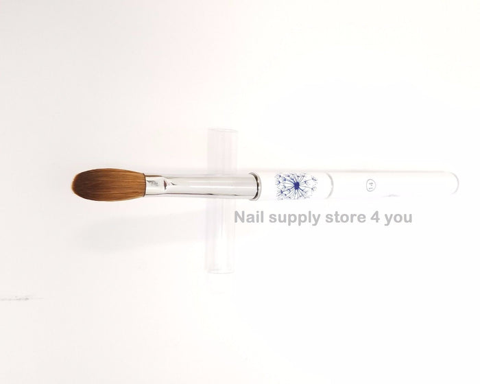 Real chrome plated Handle W/CAP Professional Acrylic Powder Nail Brush  (CRIMPED)