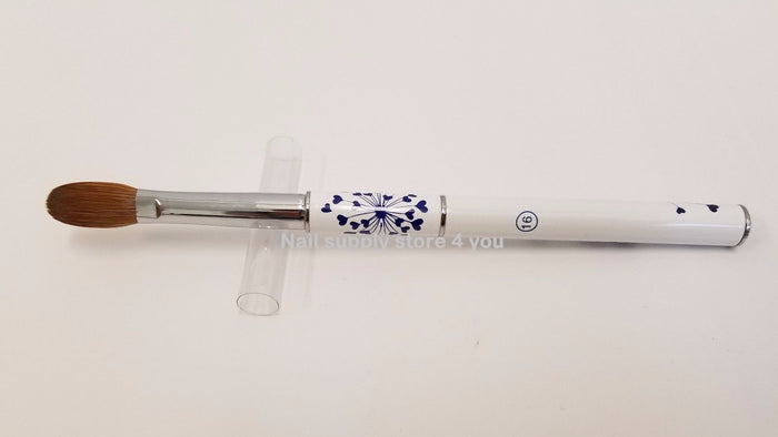 Real chrome plated Handle W/CAP Professional Acrylic Powder Nail Brush  (CRIMPED)