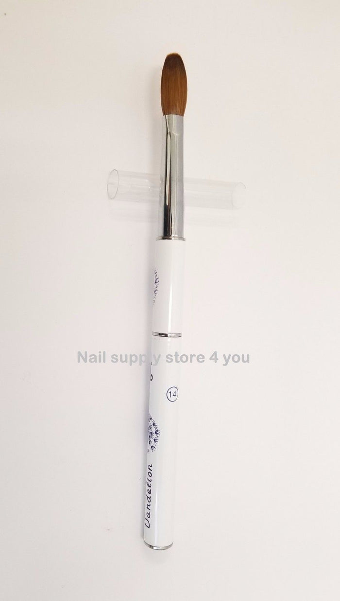 Real chrome plated Handle W/CAP Professional Acrylic Powder Nail Brush  (CRIMPED)