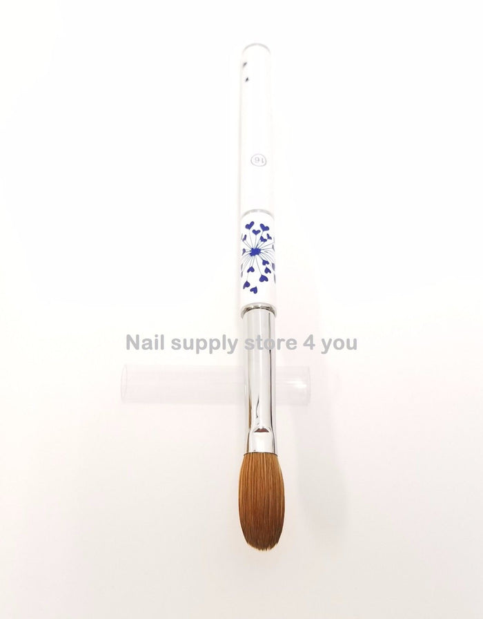 Real chrome plated Handle W/CAP Professional Acrylic Powder Nail Brush  (CRIMPED)