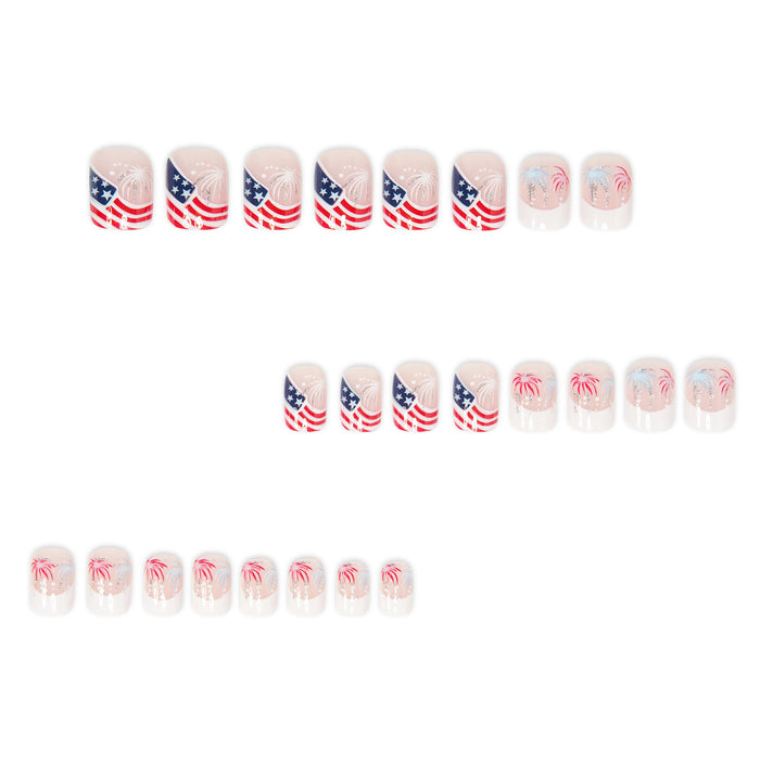 Red and blue color scheme American flag