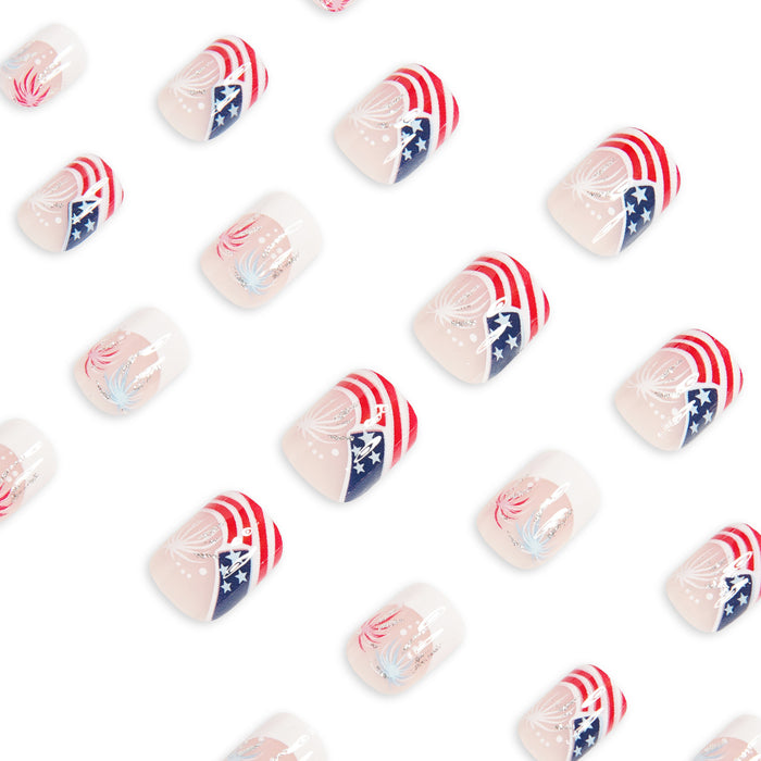 Red and blue color scheme American flag