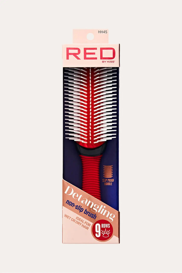 RED BY KISS 9 ROW  DETANGLING NON-SLIP BRUSH HH45 - BSW BEAUTY CANADA