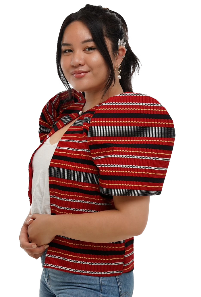 Red Ethnic Ifugao Baguio Cultural Filipiniana Bolero
