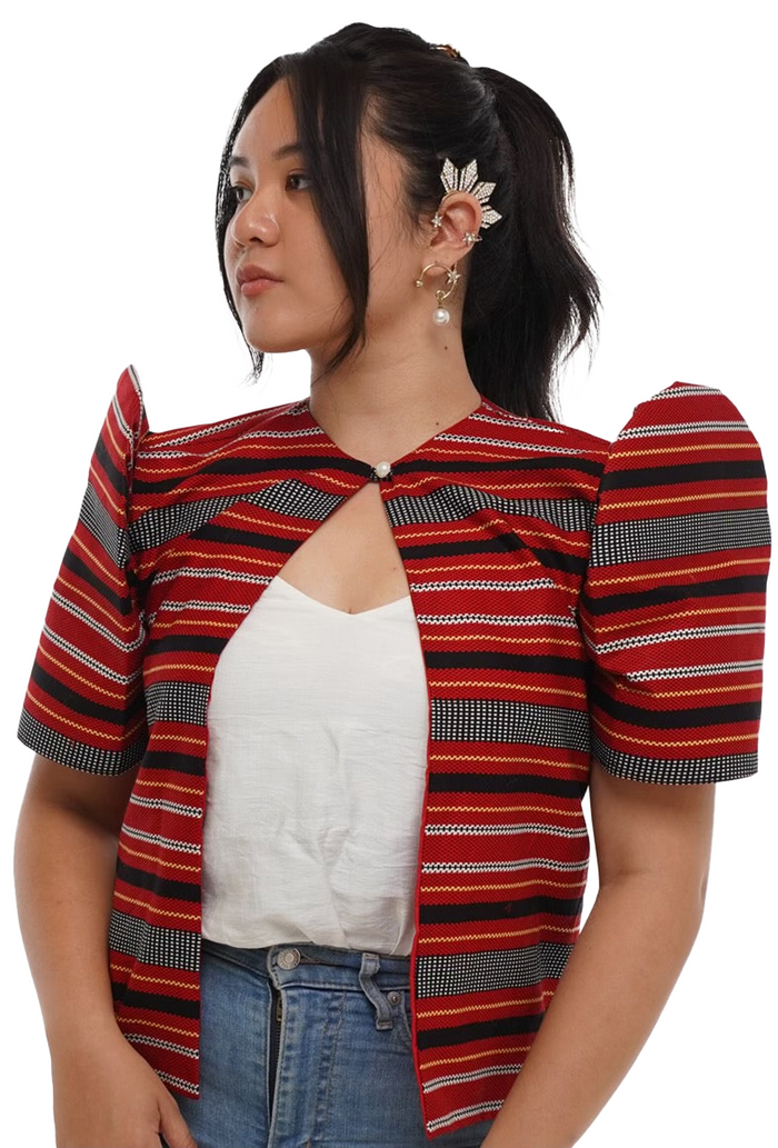 Red Ethnic Ifugao Baguio Cultural Bolero