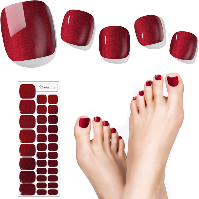 Red wine Pedicure Gel Nail Strips