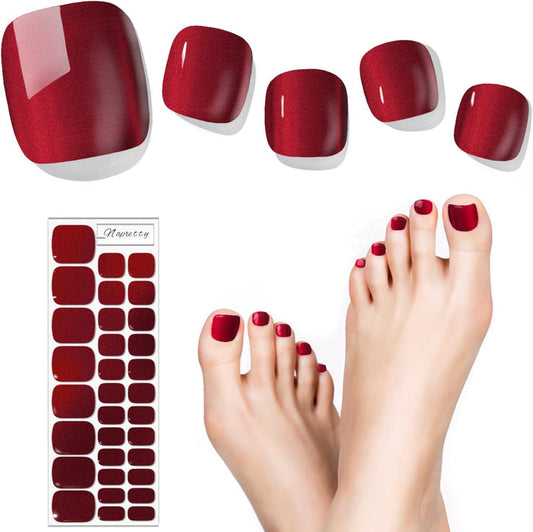 Red wine Pedicure Gel Nail Strips